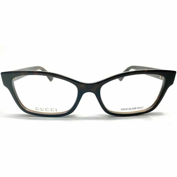 Gucci Havana Frame & Demo Lens Women's Cat Eye Eyeglasses - Picture 2 of 4